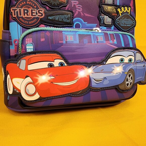 Loungefly Disney Cars Lightning McQueen & Sally Nighttime Light-Up Mini Backpack main image 8